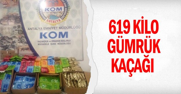 619 kilo gümrük kaçağı