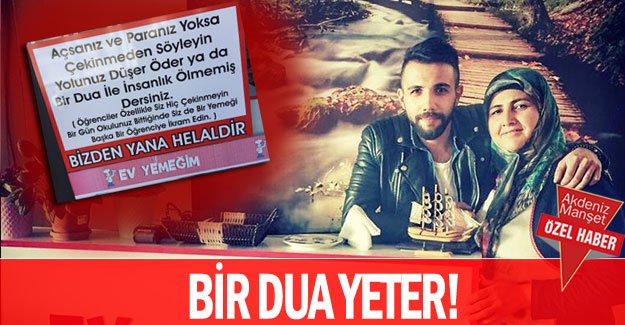 Bir dua yeter!