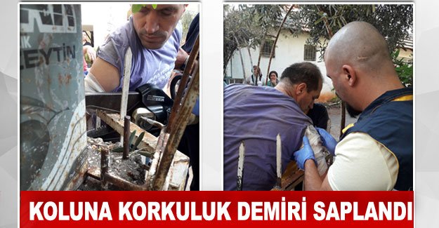 Koluna korkuluk demiri saplandı