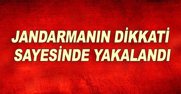 Jandarmanın dikkati sayesinde yakalandı
