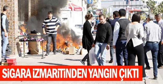Sigara izmaritinden yangın çıktı