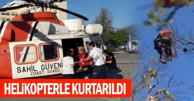 Ukraynalı turist helikopterle kurtarıldı