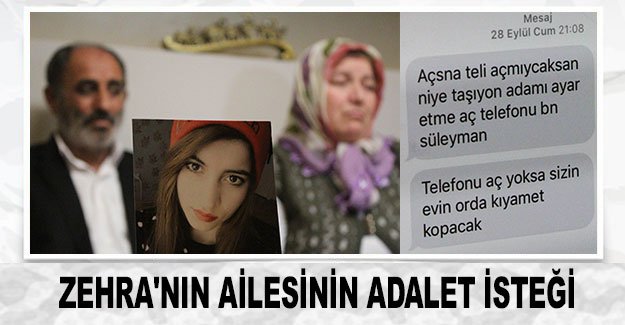 Zehra'nın ailesinin adalet isteği