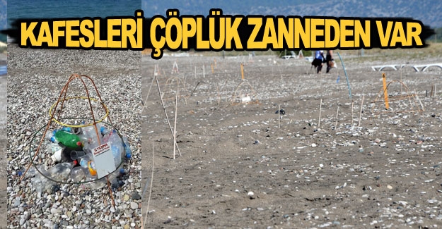Caretta caretta kafeslerini çöplük zanneden var