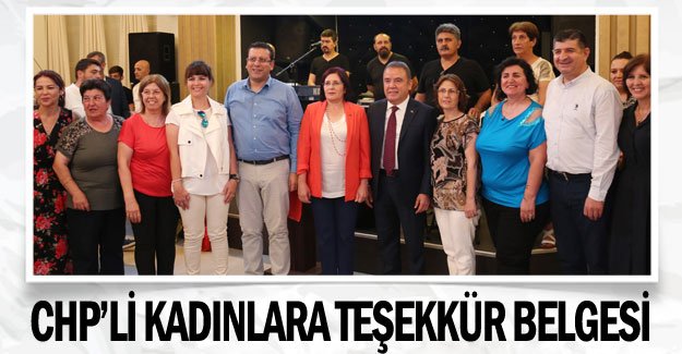 CHP’li kadınlara teşekkür belgesi