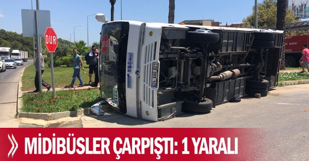 Midibüsler çarpıştı: 1 yaralı